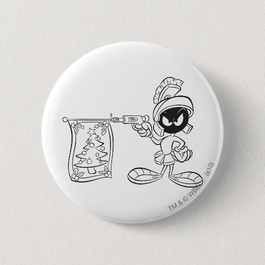MARVIN THE MARTIAN™ Christmas Tree Pop Gun Button (Vorderseite)