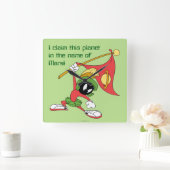 MARVIN THE MARTIAN™ Claiming Planet Quadratische Wanduhr (Zuhause)