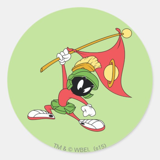 MARVIN THE MARTIAN™ Claiming Planet Runder Aufkleber (Vorderseite)