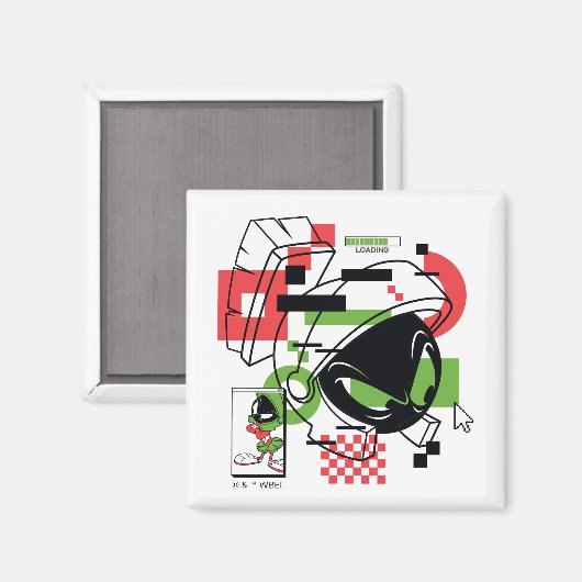 MARVIN THE MARTIAN™ Glitch Magnet (Vorderseite/Rückseite)
