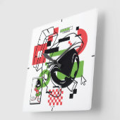 MARVIN THE MARTIAN™ Glitch Quadratische Wanduhr (Winkel)