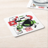 MARVIN THE MARTIAN™ Glitch Rechteckiger Pappuntersetzer (angewinkelt)