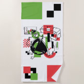 MARVIN THE MARTIAN™ Glitch Strandtuch (Vorderseite)