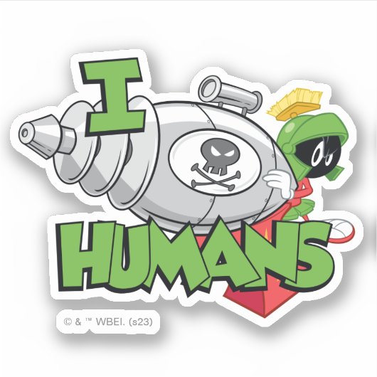 MARVIN THE MARTIAN™ I Laser Humans Aufkleber (Vorderseite)