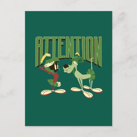 MARVIN THE MARTIAN™ & K-9 "Achtung" Postkarte (Vorderseite)