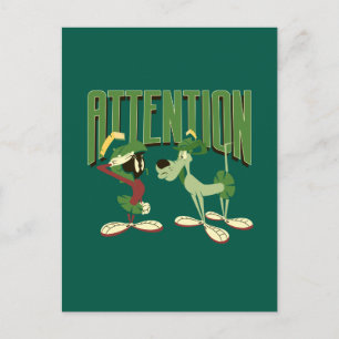 MARVIN THE MARTIAN™ & K-9 "Achtung" Postkarte