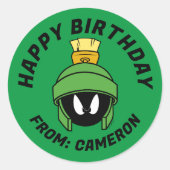 MARVIN THE MARTIAN™ Mad | Happy Birthday Runder Aufkleber (Vorderseite)