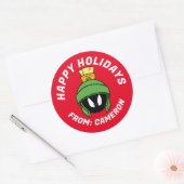 MARVIN THE MARTIAN™ Mad | Happy Holidays Runder Aufkleber (Umschlag)