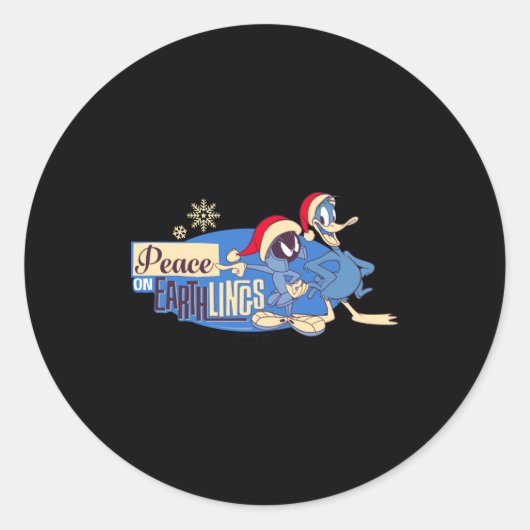 Marvin The Martian Peace On Earthlings Runder Aufkleber (Vorderseite)