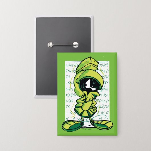 MARVIN THE MARTIAN™ Quote Sketch Button (Vorderseite/Rückseite)