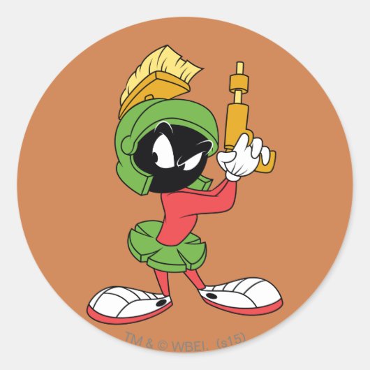 MARVIN THE MARTIAN™ Ready with Laser Runder Aufkleber (Vorderseite)