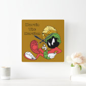 MARVIN THE MARTIAN™ Reclining with Laser Quadratische Wanduhr (Zuhause)
