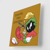 MARVIN THE MARTIAN™ Reclining with Laser Quadratische Wanduhr (Winkel)