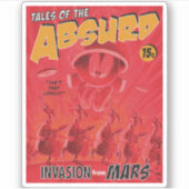 MARVIN THE MARTIAN™ Retro Invasion aus Mars Comic Aufkleber (Vorderseite)