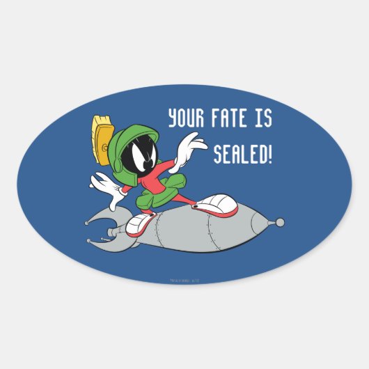 MARVIN THE MARTIAN™ Riding Ovaler Aufkleber (Vorderseite)