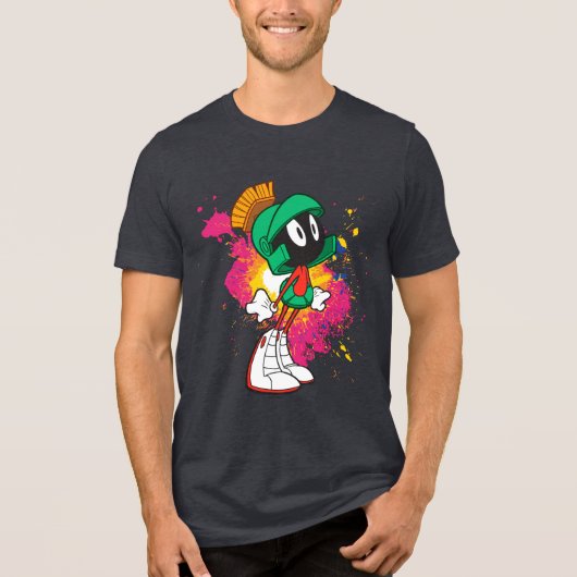 MARVIN THE MARTIAN™ Stehend auf Heelsen Tri-Blend Shirt (Vorderseite)