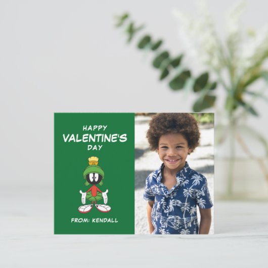 MARVIN THE MARTIAN™ verwirrt | Valentinstag Postkarte (Stehend Vorderseite)