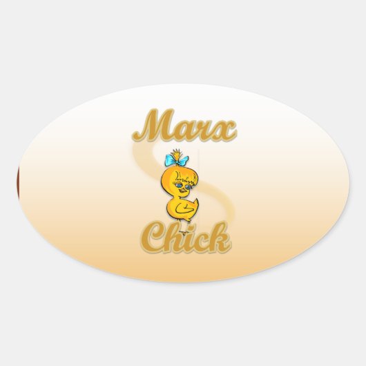 Marx Chick Ovaler Aufkleber (Vorderseite)