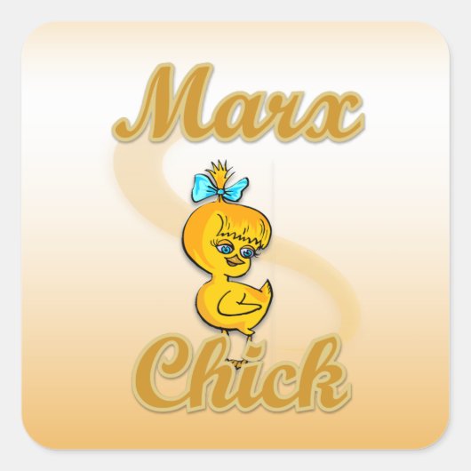 Marx Chick Quadratischer Aufkleber (Vorderseite)