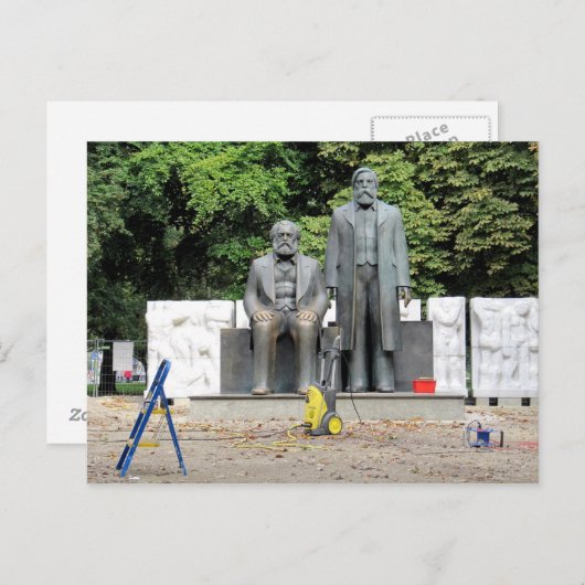 Marx-Engels Denkmal Berlin Postkarte (Vorne/Hinten)