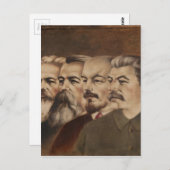 Marx, Engels, Lenin und Stalin Postkarte (Vorne/Hinten)