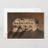 Marx, Engels, Lenin und Stalin Postkarte (Vorne/Hinten)