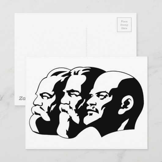 Marx, Engels und Lénin Postkarte (Vorne/Hinten)