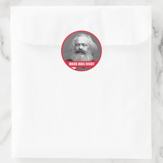 Marx hatte recht runder aufkleber (Tasche)