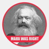 Marx hatte recht runder aufkleber (Vorderseite)