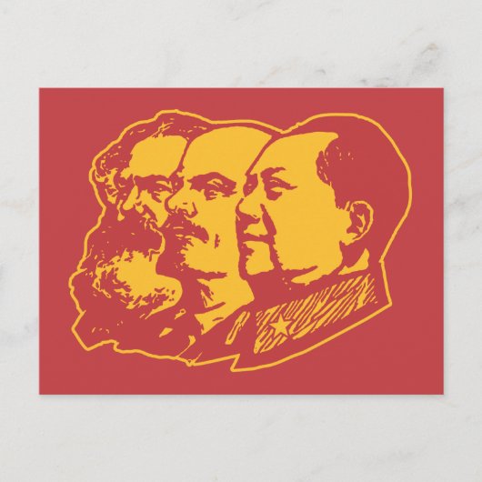 Marx Lenin Mao Portrait Postkarte (Vorderseite)