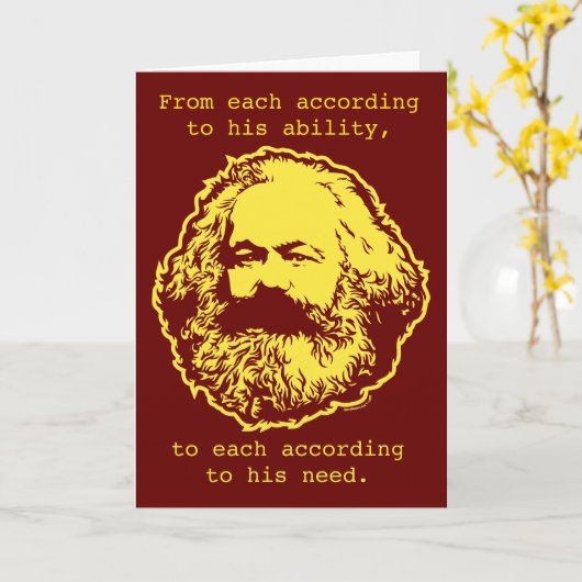 Marxist Birthday Card Karte (Gelbe Blume)