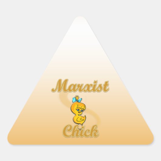 Marxist Chick Dreieckiger Aufkleber (Vorderseite)