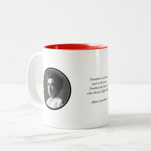Marxist-Tasse Rosa Luxemburg Zweifarbige Tasse (Vorderseite Links)