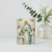 Mary Angels Catholic Funeral Memorial Holy Card - Visitenkarte (Stehend Vorderseite)