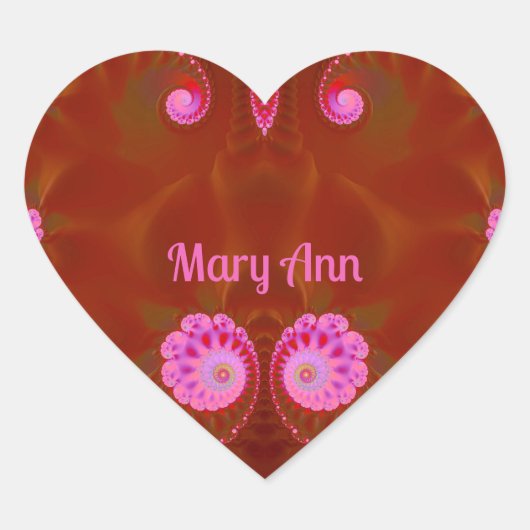 MARY ANN COOL! ~ PINK SPIN ~ Helles Design ~ Herz-Aufkleber (Vorderseite)