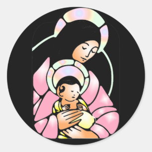 Mary-Aufkleber für Mosaike-Jungfrau Runder Aufkleber