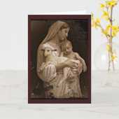 Mary-Baby Jesus und Lamm Karte (Gelbe Blume)