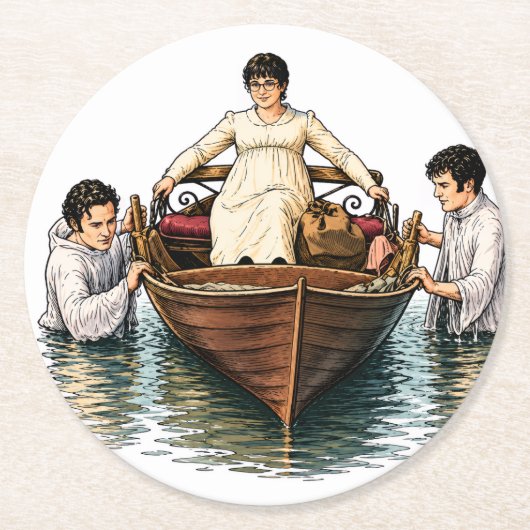Mary Bennets ultimative Bootsfahrt  Runder Pappuntersetzer (Vorderseite)