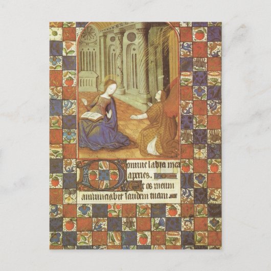 Mary besucht ihren Cousin Elizabeth, mittelalterli Postkarte (Vorderseite)