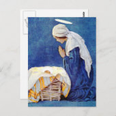 Mary Beten und Baby Jesus Postkarte (Vorne/Hinten)