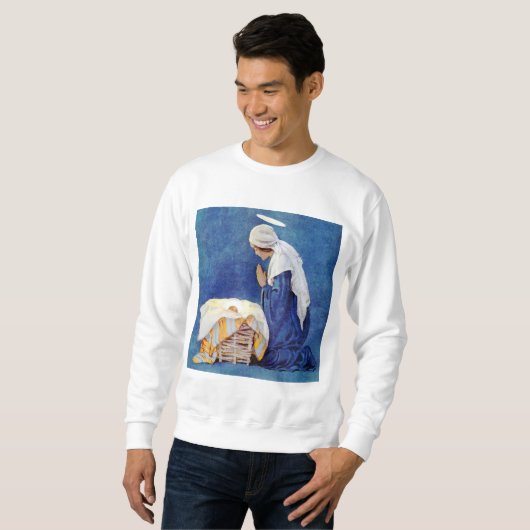 Mary Beten und Baby Jesus Sweatshirt (Vorne ganz)