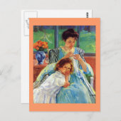 Mary Cassatt art: Junge Mutter, Cassattalbild Postkarte (Vorne/Hinten)