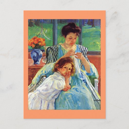 Mary Cassatt art: Junge Mutter, Cassattalbild Postkarte (Vorderseite)