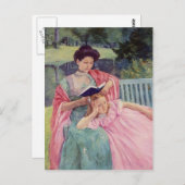 Mary Cassatt - Auguste Reading zu ihrer Tochter Postkarte (Vorne/Hinten)