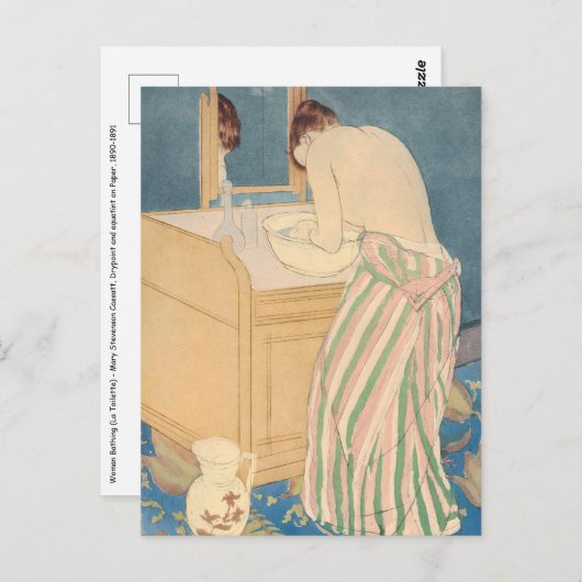 Mary Cassatt - Badegewässer für Frauen Postkarte (Vorne/Hinten)