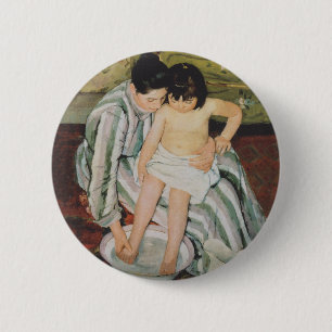 Mary Cassatt Child's Bath Painting Button