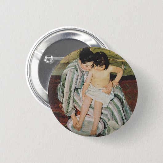 Mary Cassatt Child's Bath Painting Button (Vorne & Hinten)