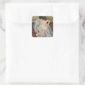 Mary Cassatt Child's Bath Painting Quadratischer Aufkleber (Tasche)