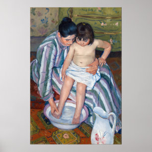 Mary Cassatt - Das Bad des Kindes / Das Bad Poster