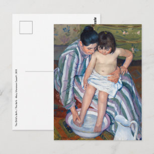 Mary Cassatt - Das Bad des Kindes / Das Bad Postkarte